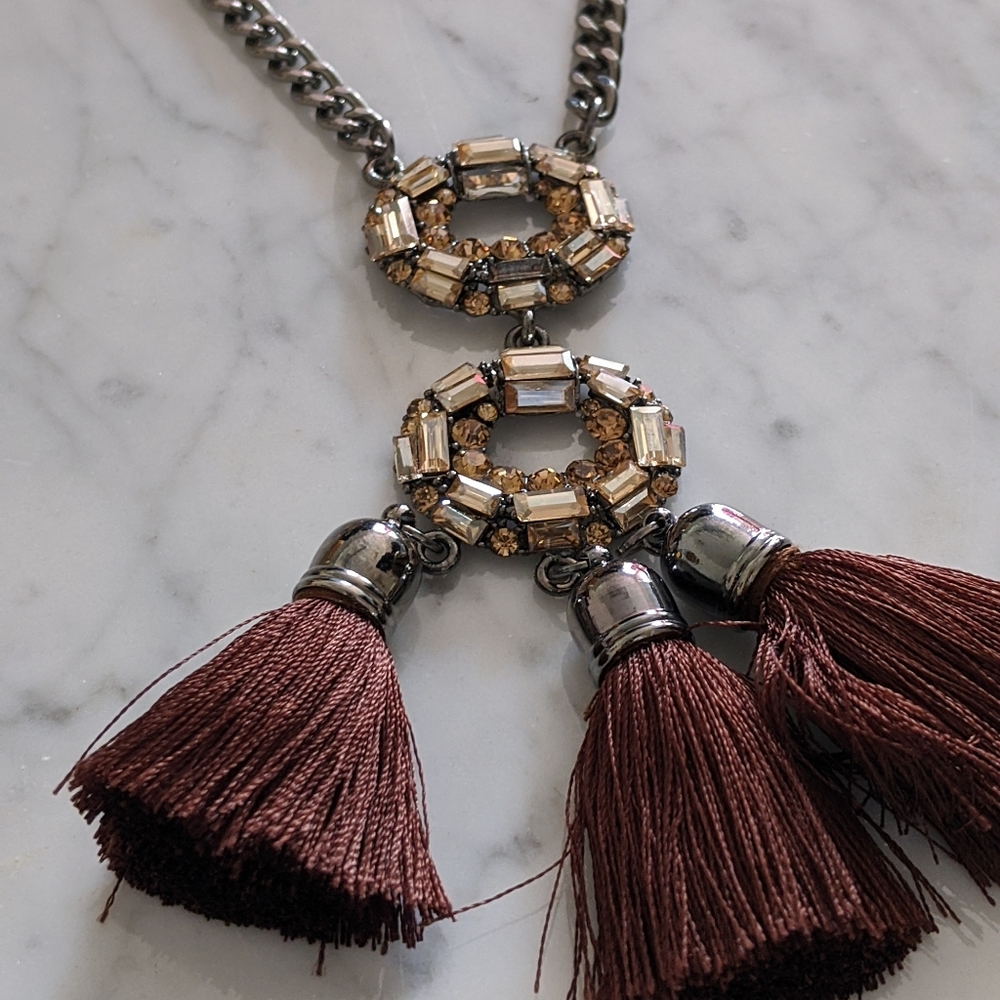 Crystal Tassel Necklace